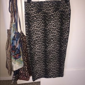 Animal print stretchy pencil skirt